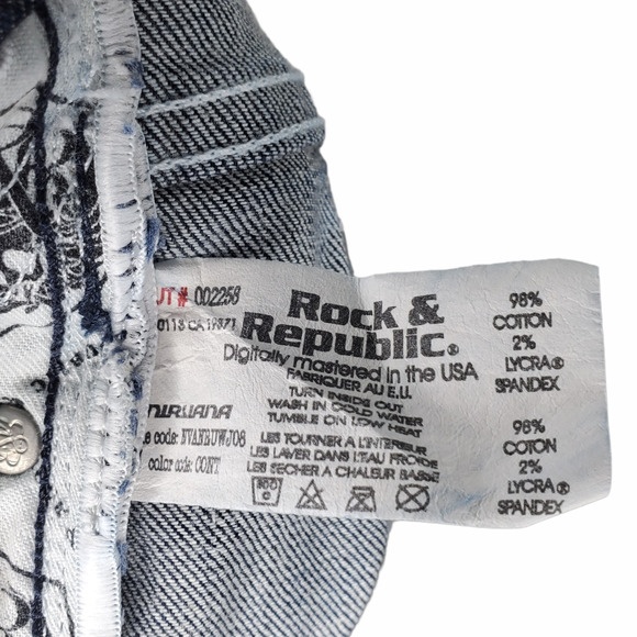 Rock & Republic Dark Blue Jeans Nirvana Bootcut Sz 27 - Picture 4 of 9